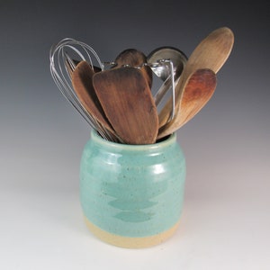 utensil holder - Utensil crock - handmade pottery - spoon holder - kitchen storage - minimalist - simple - ceramic