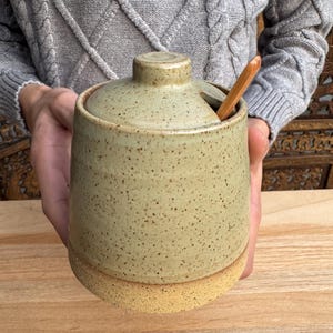 Handgefertigte Honey Pot Keramik Dose Zuckerdose