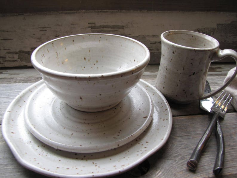 Dinnerware sets place setting dinner ware pottery plates bowls mugs dishes wedding registry handcrafted ceramic dinnerwares