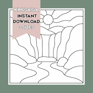 Patrón de cascada Kinusaiga para principiantes - 3 tamaños - Descarga instantánea - Plantilla imprimible - Manualidad sin costuras