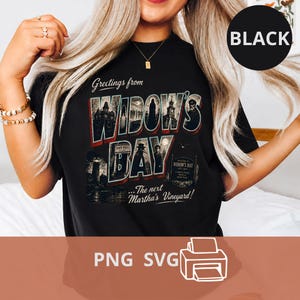 Película de terror Widow's Bay PNG SVG, diseño de camiseta de terror costero (descarga digital)