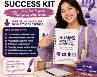 HUMMS Research Success Kit, Senior High School Workbook, Thesis Planner