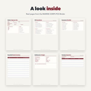 Marine Corps PCS Binder Printable | Military Move Planner & Checklist | Moving Binder, HHG Inventory, Entitlements | 22 Pages | US Letter A4 image 4