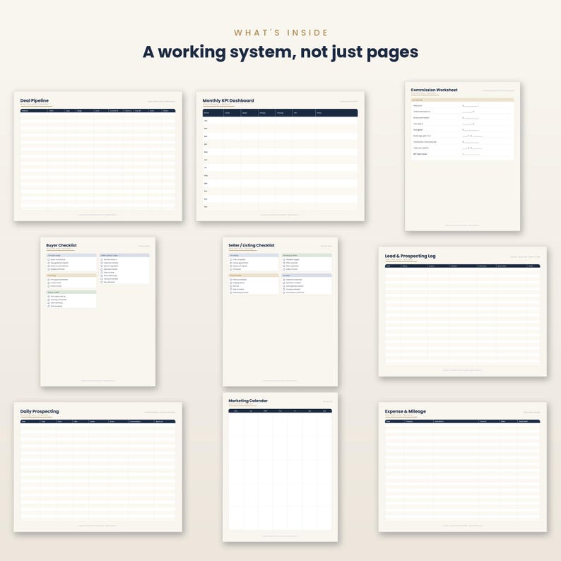 Realtor Deal Tracker — Printable PDF Planner | Pipeline, Checklists, Commission Worksheet image 2