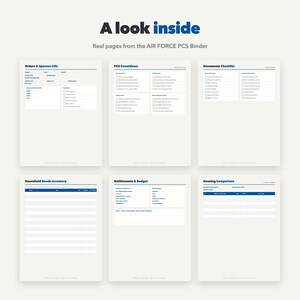 Modèle de classeur imprimable pour déménagement militaire (PCS) | Planificateur et liste de contrôle | Classeur de déménagement, inventaire des effets personnels, droits | 22 pages | Format US Letter A4 image 4