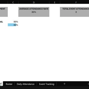 Automated Program Attendance & Event Tracker Dashboard | Excel Template