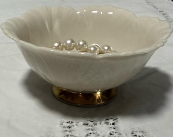 Bol para baratijas de porcelana vintage Lenox con base dorada