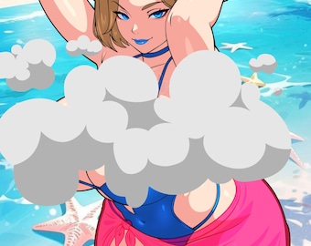 ビーチフィットネスガール エナメルピン | ブラックニッケル | アニメスタイル限定コレクターズアイテム