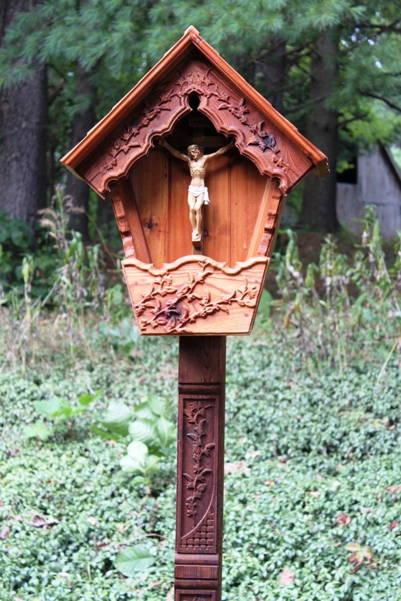 Small Alpine Wayside Shrine, Garden Crucifix Shrine image 1