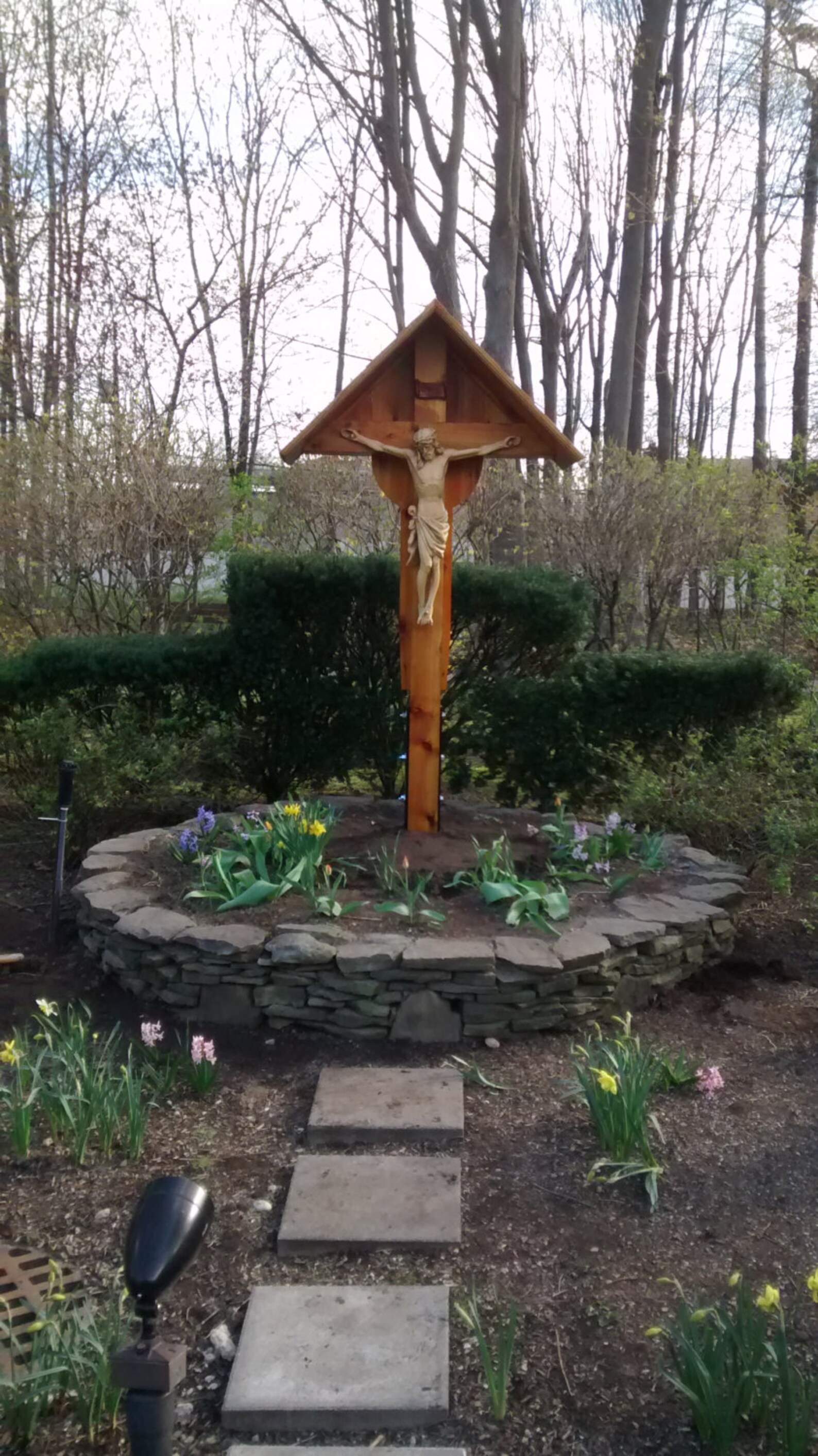 Large Garden Shrine Crucifix Villa Shrine Catholic Crucifix Etsy
