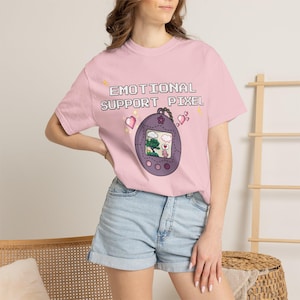 Emotional Support Pixel Shirt | Virtual Pet 90s Nostalgia Tee
