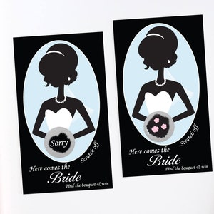 Black Bridal Shower Scratch Off Cards - Bridal Shower Game - Bachelorette Party Game