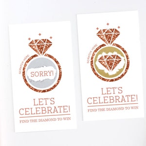 10 Copper Glitter Bridal Shower Scratch Off Cards - Bridal Shower Game - Bachelorette Party Game
