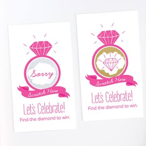 Hot Pink Bridal Shower Scratch Off Cards - Bridal Shower Game - Bachelorette Party Game
