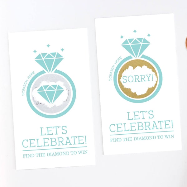 Jeweler Blue Bridal Shower Scratch Off Cards - Bridal Shower Game - Bachelorette Party Game