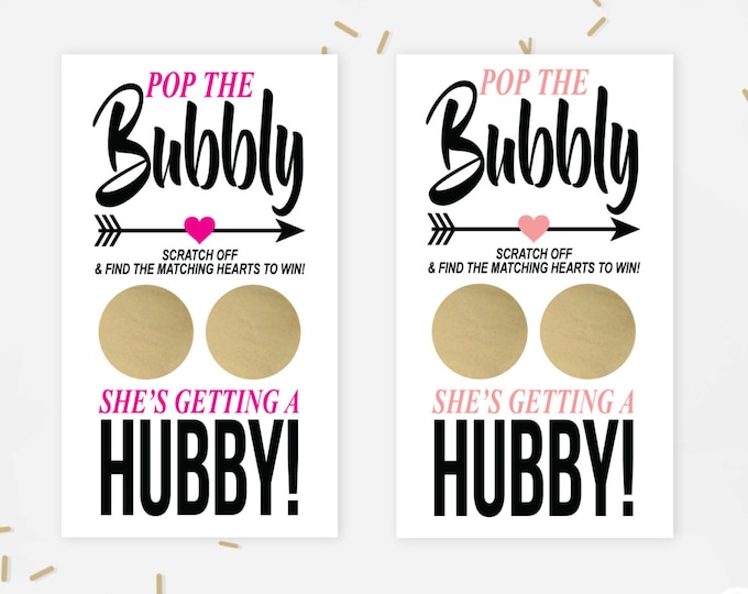 10 Pink and Gold Bridal Shower Scratch Off Cards - Bridal Shower Game - Bachelorette Party Game