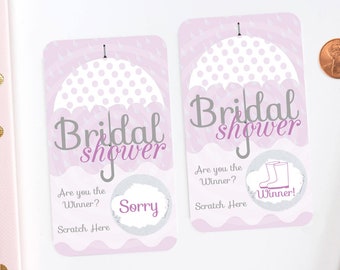 Lavender Umbrella Bridal Shower Scratch Off Cards - Bridal Shower Game - Bachelorette Party Game