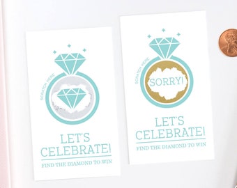 Jeweler Blue Bridal Shower Scratch Off Cards - Bridal Shower Game - Bachelorette Party Game