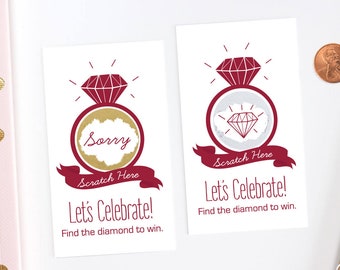 Deep Red Bridal Shower Scratch Off Cards - Bridal Shower Game - Bachelorette Party Game