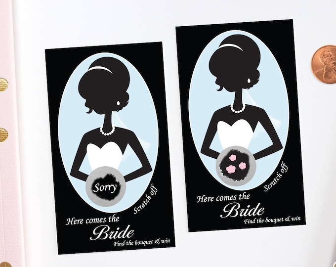 Black Bridal Shower Scratch Off Cards - Bridal Shower Game - Bachelorette Party Game