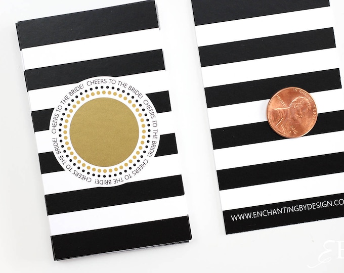 Black and Gold Bridal Shower Scratch Off Cards - Bridal Shower Game - Bachelorette Party Game