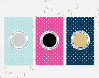 10 Gold Polka Dot Bridal Shower Scratch Off Cards  - Bridal Shower Game - Bachelorette Party Game