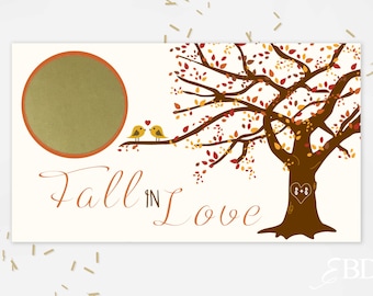 10 Custom Fall Gold Bridal Shower Scratch Off Cards - Bridal Shower Game - Bachelorette Party Game