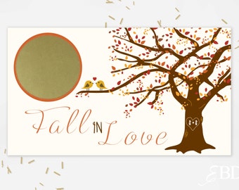 10 Custom Fall Gold Bridal Shower Scratch Off Cards - Bridal Shower Game - Bachelorette Party Game