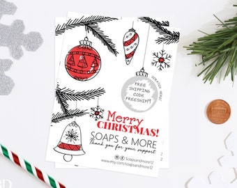 Christmas Business Promotional Scratch & Win Scratch Off Cards - Discount Card - Small Business
