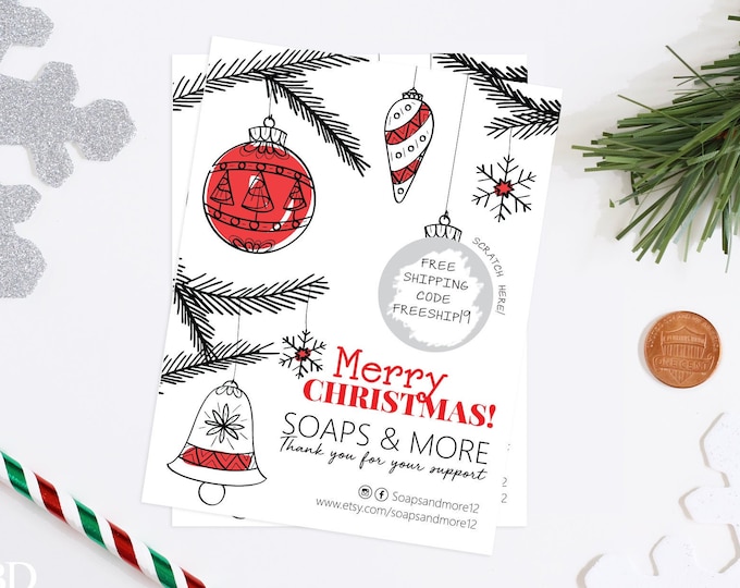 Christmas Business Promotional Scratch & Win Scratch Off Cards - Discount Card - Small Business