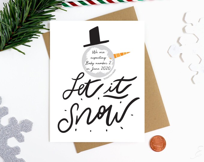 Scratch Off Greeting Card - Pregnancy Announcement Card - Christmas Gender Reveal Card