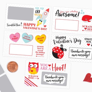 10 DIY Scratch off Cards Valentine's Day - Secret Message - Scratch off Notes - Teacher Rewards Card