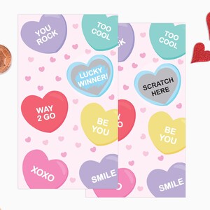 10 Valentine's Day Scratch Off Game Cards - Classroom Party Game