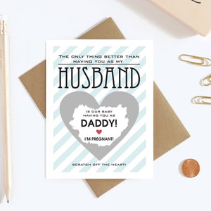 Pregnancy Reveal to Husband Scratch Off Card  - Pregnancy Announcement Card - Father To Be - Daddy To Be