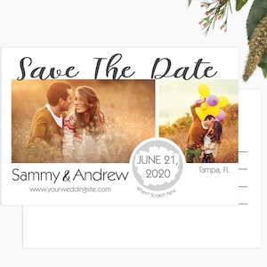 Scratch off Save The Date Cards - Style carte postale Save The Date - Photo personnalisée Enregistrer les cartes de date
