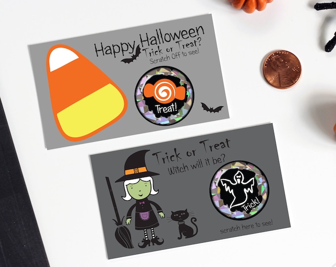 Halloween Scratch Off Game Cards - Halloween Party Game - Trick or Treat Scratch Off - 10 Cards