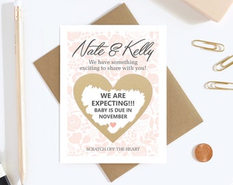 Pregnancy Reveal Scratch Off Card - Pregnancy Announcement - We're Expecting Card
