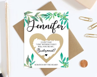 Bridesmaid Scratch Off Card - Will you be my Bridesmaid Cards - Bridesmaid Proposal Card