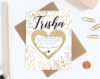 Bridesmaid Scratch Off Card - Will you be my Bridesmaid Cards - Bridesmaid Proposal Card