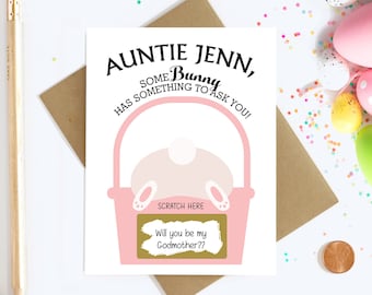 Personalized Scratch Off Will You Be My Godmother Card - Godmother Proposal Card - Aunt