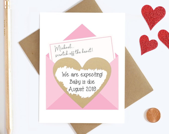 Scratch Off Pregnancy Announcement Card - Pregnancy Reveal - We're Expecting Card