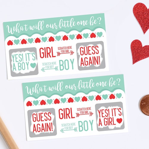 10 Baby Gender Reveal Scratch off Cards Stork Etsy