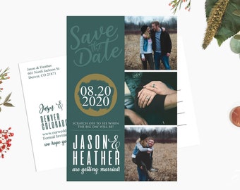 Scratch off Save The Date Cards -  Postcard Style Save The Date - Custom Photo Save The Date Cards