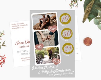 Scratch off Save The Date Cards -  Postcard Style Save The Date - Custom Photo Save The Date Cards