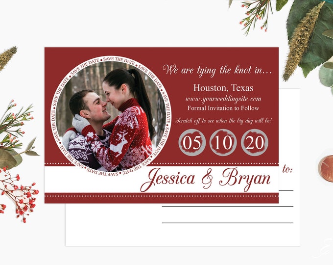 Scratch off Save The Date Cards -  Postcard Style Save The Date - Custom Photo Save The Date Cards