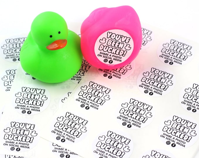 56 Round Mini Stickers - You’ve been ducked - mini duck stickers - ducking tags - stickers for ducking