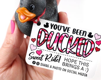 Pink Hearts You’ve been ducked - duck tags - ducking tags - tags for ducking