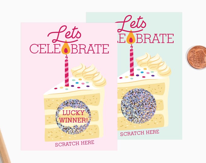 12 Birthday Scratch off Game Cards - Birthday Party Game - Party Favors