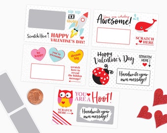 10 DIY Scratch off Cards Valentine's Day - Secret Message - Scratch off Notes - Teacher Rewards Card
