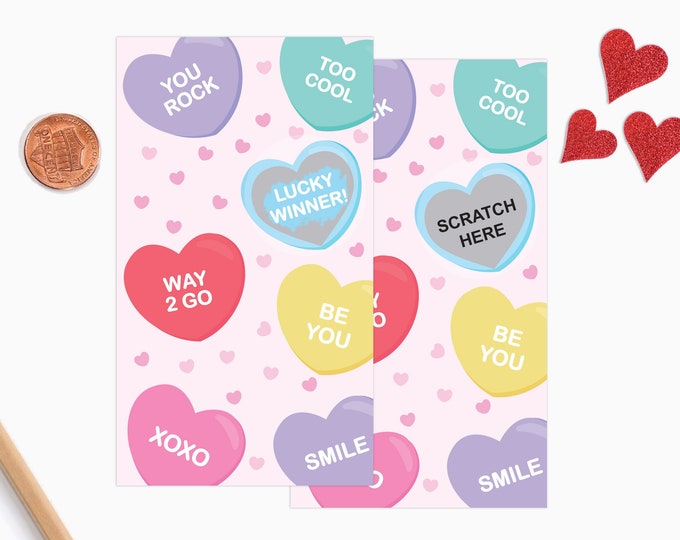 10 Valentine's Day Scratch Off Game Cards - Classroom Party Game